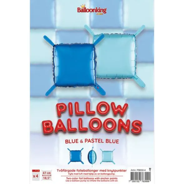 Kuddballonger Blå/Pastellblå 4-pack