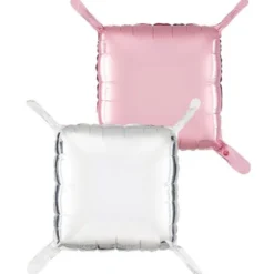 Kuddballonger Silver/Pastellrosa 4-pack
