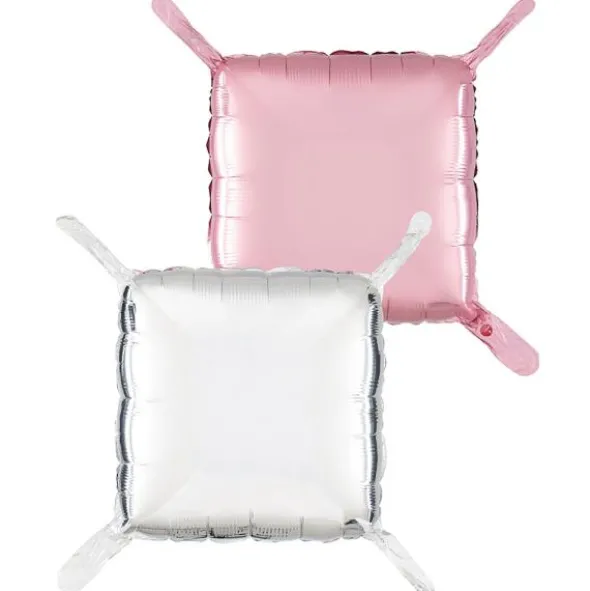 Kuddballonger Silver/Pastellrosa 4-pack