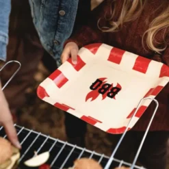 Kvadratiska Papperstallrikar BBQ 6-pack