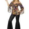 Kvinnlig Hippie Uniform Maskeraddräkt (Small (36-38))