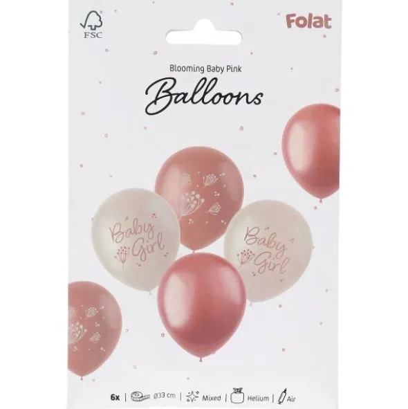 Latexballonger Baby Girl Mix 6-pack