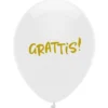 Latexballonger Grattis! 6-pack