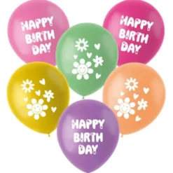 Latexballonger Happy Birthday Boho Girlz 6-pack