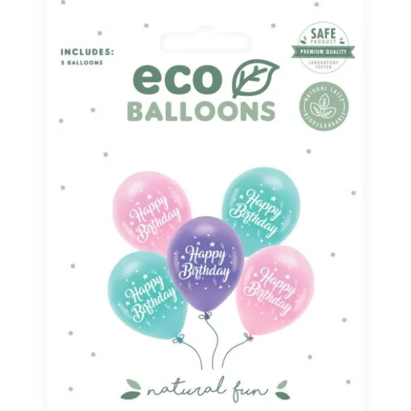 Latexballonger Happy Birthday Rosa 26 cm