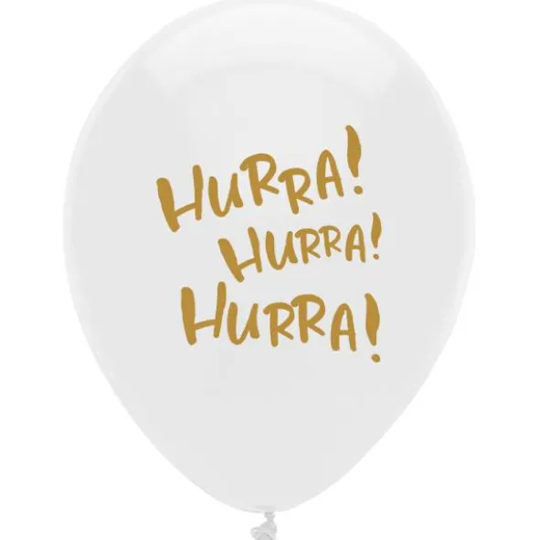 Latexballonger Hurra! 6-pack