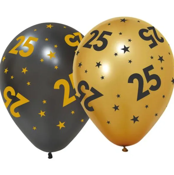 Latexballonger med Stjärnor & Siffran 25 6-pack