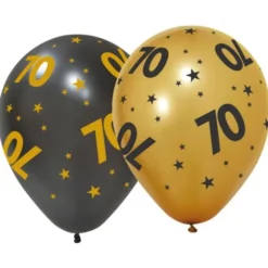 Latexballonger med Stjärnor & Siffran 70 6-pack