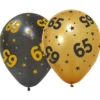 Latexballonger med Stjärnor & Siffran 65 6-pack