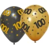 Latexballonger med Stjärnor & Siffran 100 6-pack