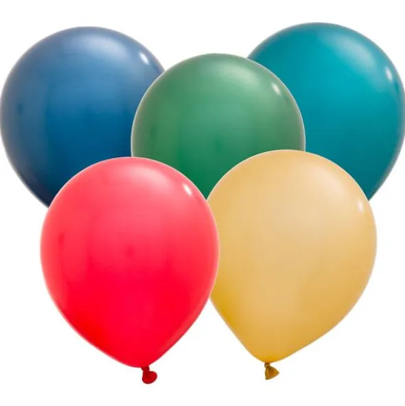 Latexballonger Metallic Julfärger 28 cm (10-pack)