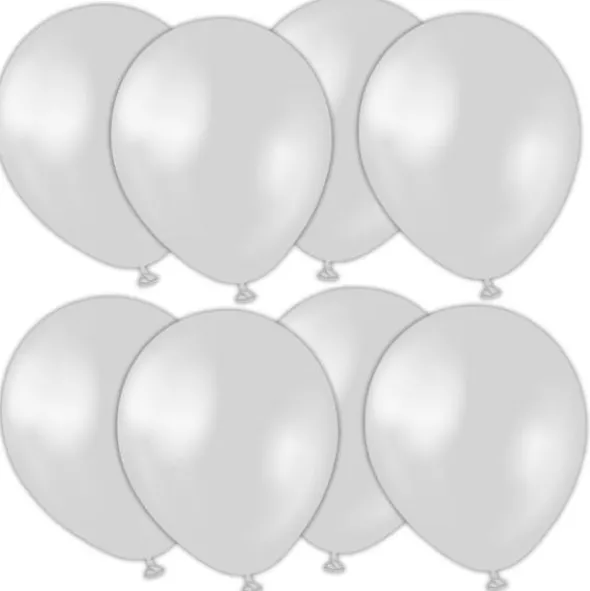 Latexballonger Metallic Silver 13 cm 25-pack (25-pack)