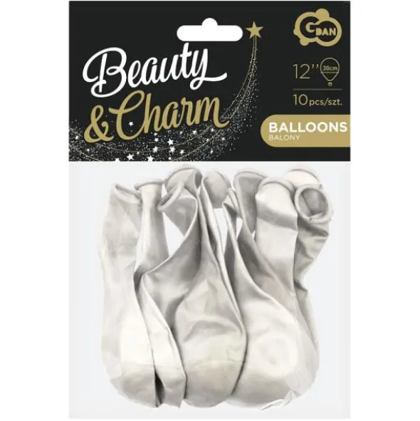 Latexballonger Metallic Vit