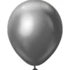 Latexballonger Rymdgrå Krom 30 cm (10-pack)