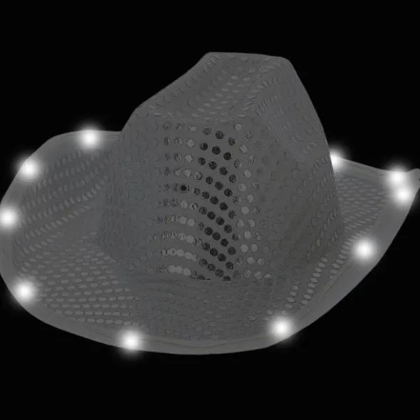 LED Cowgirl Hatt Silver