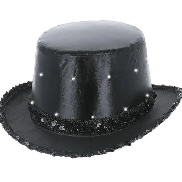 LED Hög Hatt Metallisk Svart