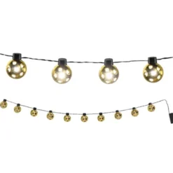 LED Ljusslinga med Bollar Guld 1,4 m