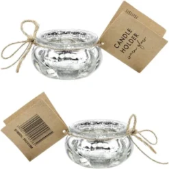 Ljushållare Glas Silver