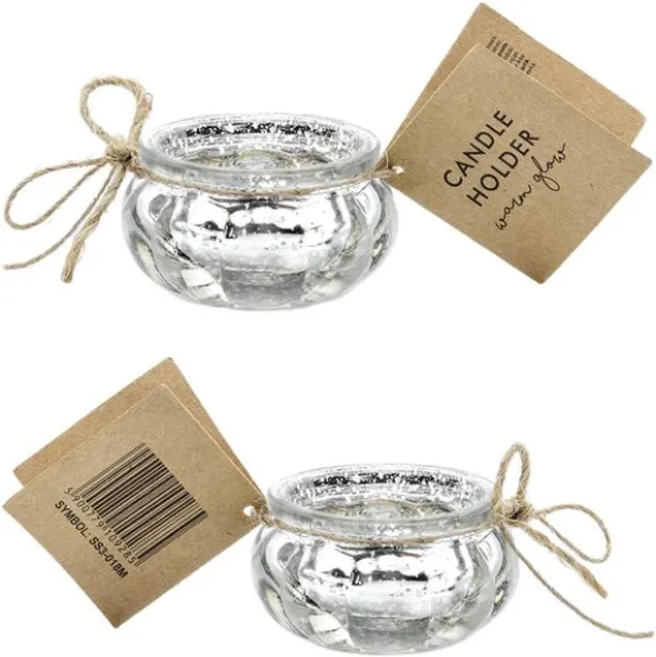 Ljushållare Glas Silver