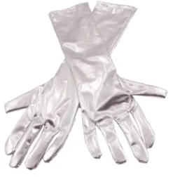 Långa Handskar Metallic Silver