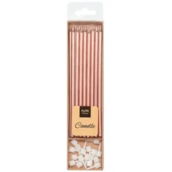 Långa Tårtljus Metallic Roséguld