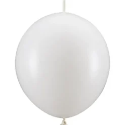 Länkande Ballonger Metallic Vit 20-pack