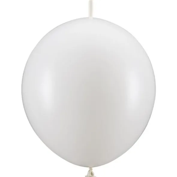 Länkande Ballonger Metallic Vit 20-pack