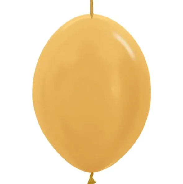 Länkande Latexballonger Guld (10-pack)