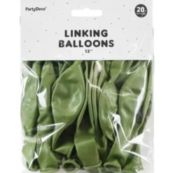 Länkande Latexballonger Olivgrön 20-pack