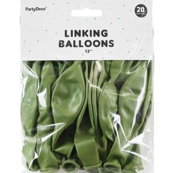 Länkande Latexballonger Olivgrön 20-pack