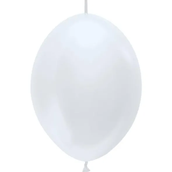 Länkande Latexballonger Pärlvit (10-pack)