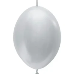 Länkande Latexballonger Silver (10-pack)