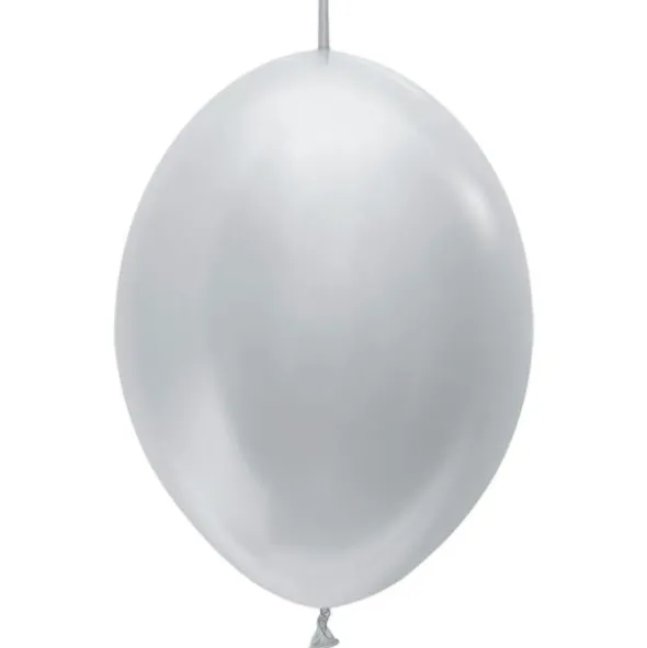 Länkande Latexballonger Silver (10-pack)