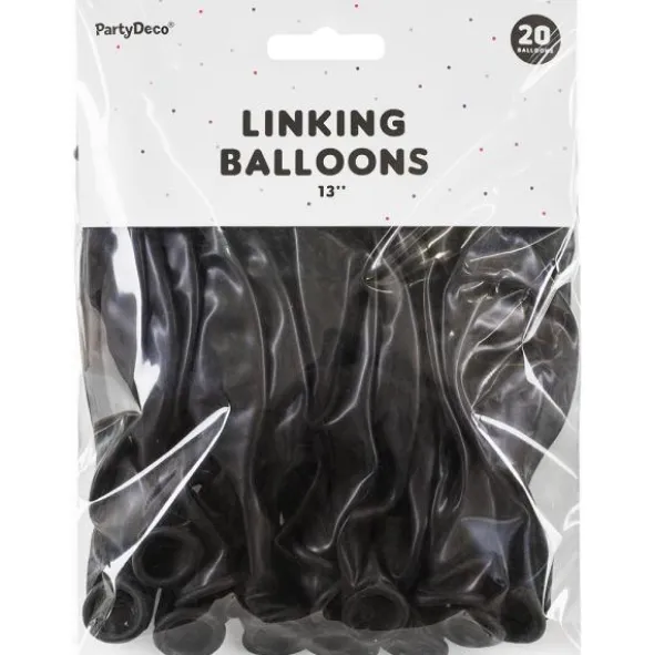 Länkande Latexballonger Svart 20-pack
