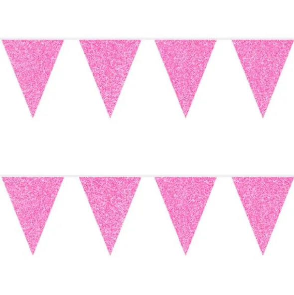 Magenta Glitter Flaggirlang