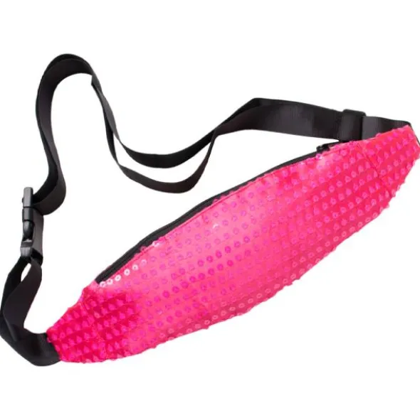 Magväska med Paljetter Neonrosa