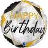 Marble Happy Birthday Holografisk Ballong Svart