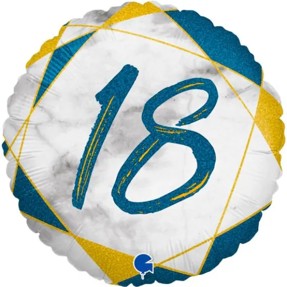 Marble 18 Holografisk Ballong Mörkblå