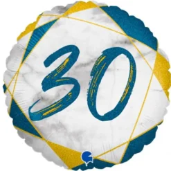 Marble 30 Holografisk Ballong Mörkblå