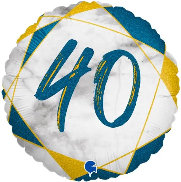 Marble 40 Holografisk Ballong Mörkblå