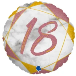 Marble 18 Holografisk Ballong Rosa