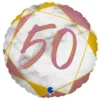 Marble 50 Holografisk Ballong Rosa