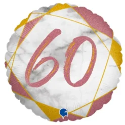 Marble 60 Holografisk Ballong Rosa