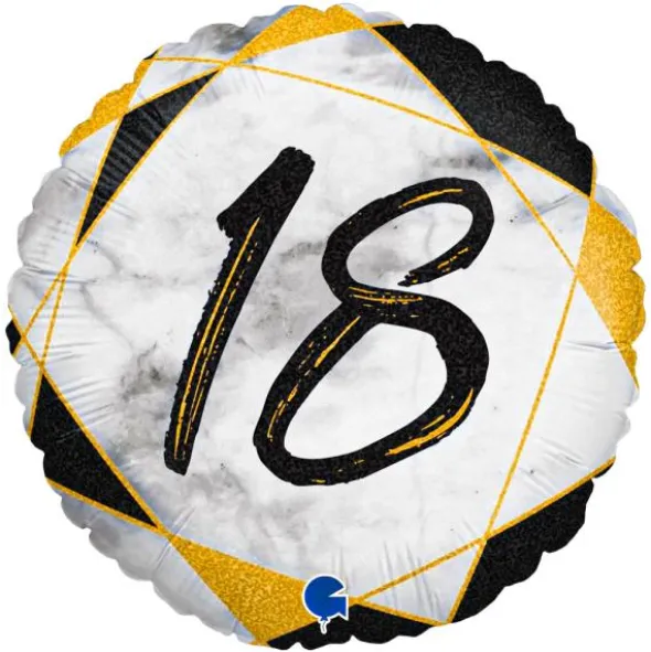Marble 18 Holografisk Ballong Svart