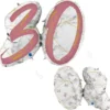 Marble 30 Holografisk Ballongsiffra Rosa