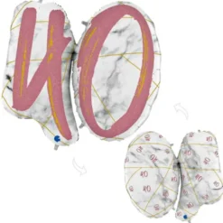 Marble 40 Holografisk Ballongsiffra Rosa