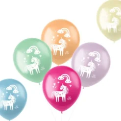 Metallic Ballonger Enhörning & Regnbåge