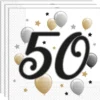 Milestone Happy Birthday 50 Års Servetter