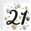Milestone Happy Birthday 21 Års Servetter