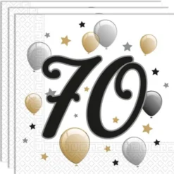 Milestone Happy Birthday 70 Års Servetter
